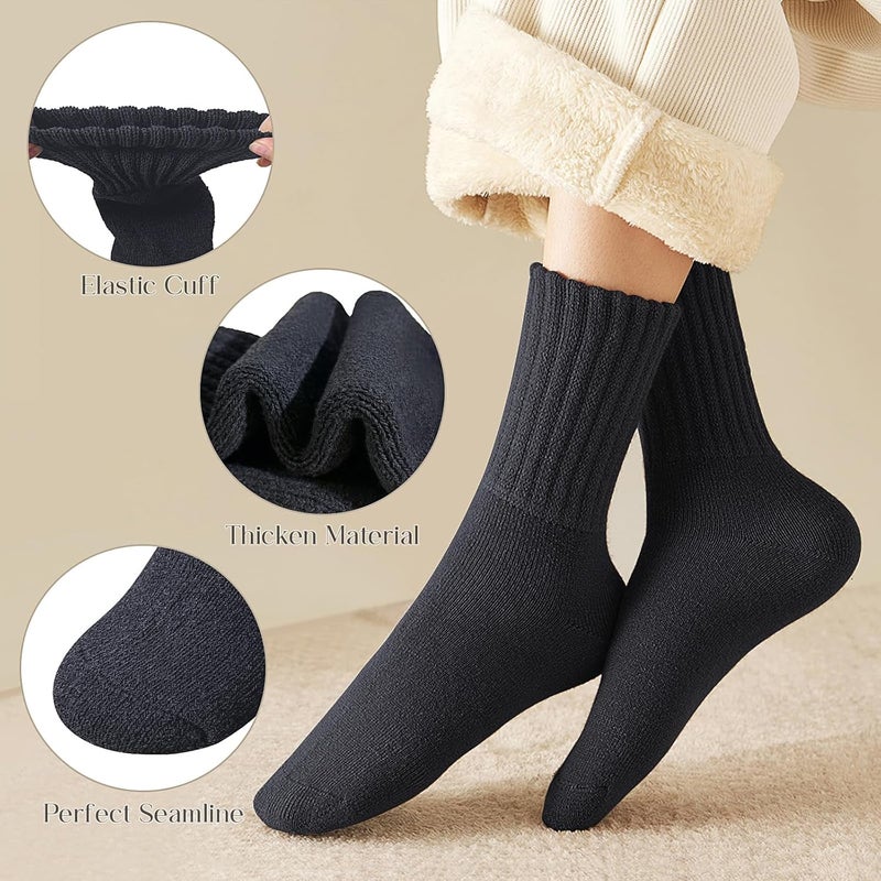 Sunovelties Womens Merino Wool Socks 3 Pairs Winter Ski Warm Boot Socks Men Thermal Thick Cozy Hiking - Image 4